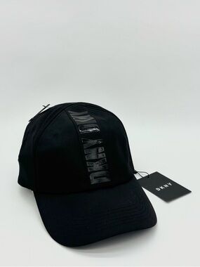 DKNY Black Logo Baseball Cap Hat One Size Adjustable Streetwear Minimalist Bold